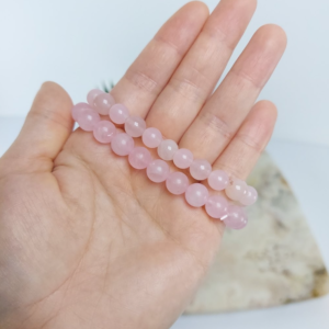 Pulseira de Quartzo Rosa Natural
